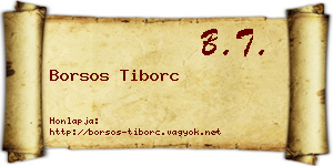 Borsos Tiborc névjegykártya